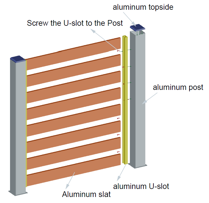 aluminum slat fence