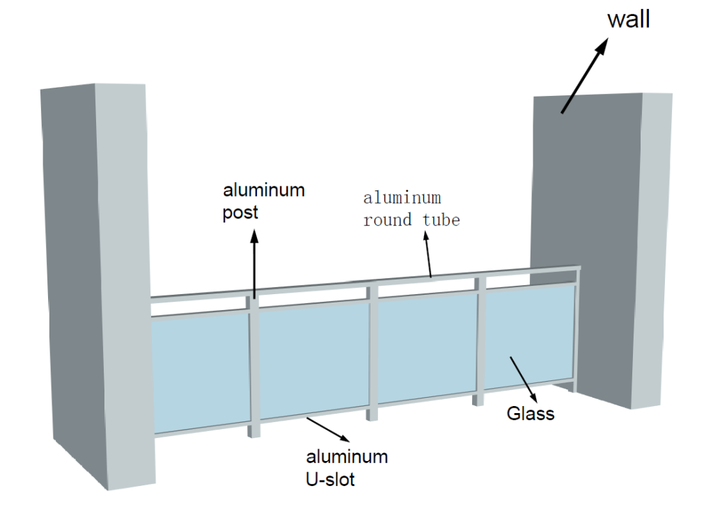 Aluminum railing design drawing