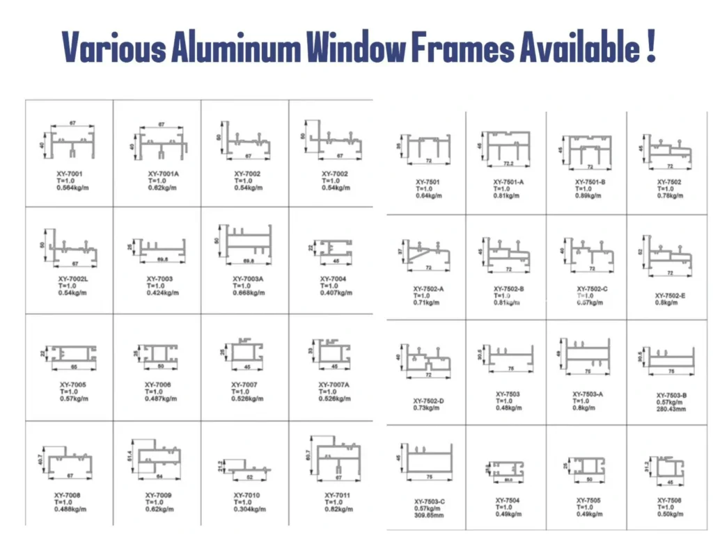 aluminum sliding window frame drawing from Hugh aluminum 