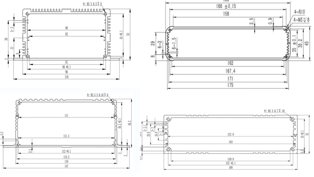 Aluminium enclosure drawing